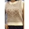 2024 Fall Cropped Sweater Vest Casual Loose Knit Pullover Sleeveless Sweater for Top (Khaki,Large) view 3