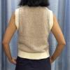 2024 Fall Cropped Sweater Vest Casual Loose Knit Pullover Sleeveless Sweater for Top (Khaki,Large) view 4