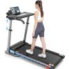 Treadmill with Incline, Folding Treadmill with Desk Workstation & Adjustable Height Pulse Sensor, 2.5 HP Quiet Brushless, 7.5 MPH, 300 LBS Capacity, Perfect Treadmills for Home/Office/Gym Use Gray view 1