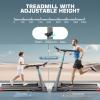 Treadmill with Incline, Folding Treadmill with Desk Workstation & Adjustable Height Pulse Sensor, 2.5 HP Quiet Brushless, 7.5 MPH, 300 LBS Capacity, Perfect Treadmills for Home/Office/Gym Use Gray view 2