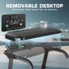 Treadmill with Incline, Folding Treadmill with Desk Workstation & Adjustable Height Pulse Sensor, 2.5 HP Quiet Brushless, 7.5 MPH, 300 LBS Capacity, Perfect Treadmills for Home/Office/Gym Use Gray view 4