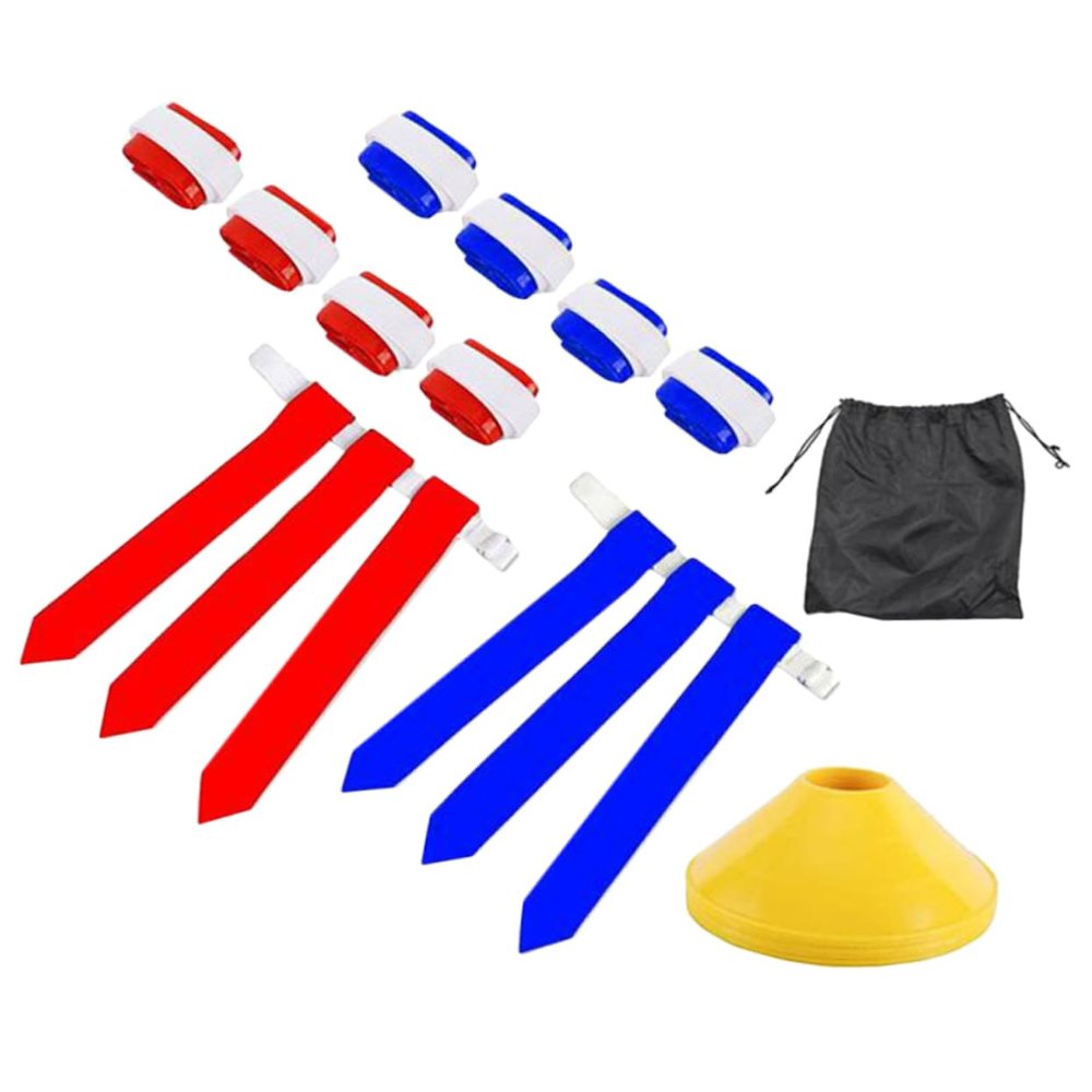 Anneome 1set Football Flag Belt Flags for Youth Rugby Training for Outdoor Games Includes Belts and Cones for Team Sports
