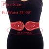 CanB Women Stretch Belts Elastic Wide Waist Belt Plus Size Belts Women's Waistband for Dress (Red) view 3