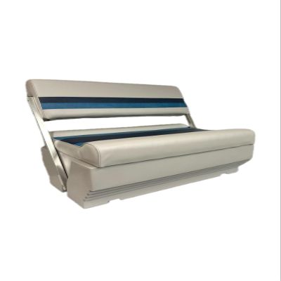 Premium Series Pontoon Flip Flop Seat Cushion Set W/BASE Grey/Navy/Blue 3013-3020ABDK
