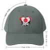 Japan Flag Heart Baseball Cap Classic Golf Dad Hats Adjustable Trucker Caps Sun Visor Hats Dark Gray-Color view 2