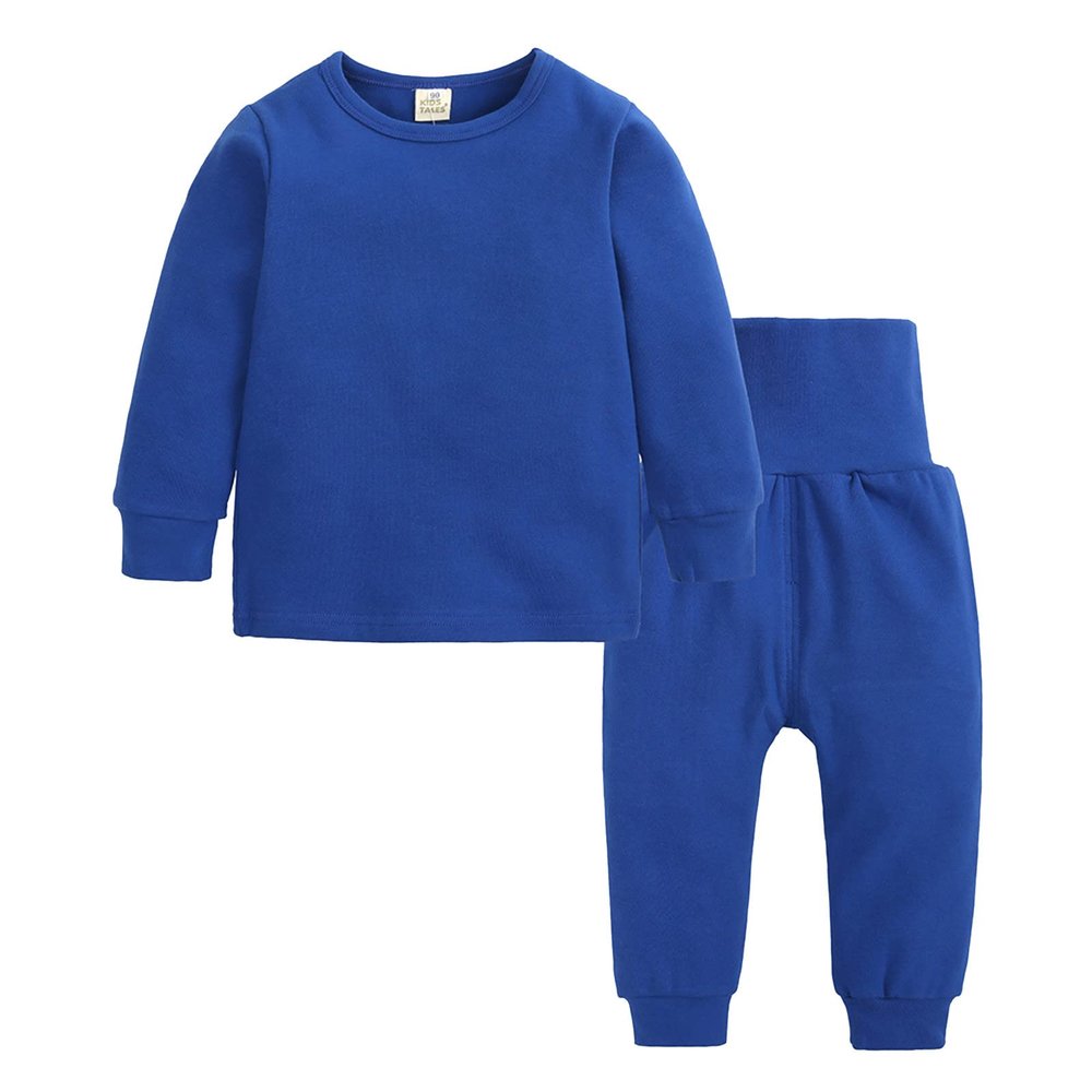 Kids Solid Cotton Thermal Underwear Toddler Baby Boys Girls Winter Base Layer Underwear Long Infant (Blue, 3-6 Months)
