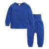 Kids Solid Cotton Thermal Underwear Toddler Baby Boys Girls Winter Base Layer Underwear Long Infant (Blue, 3-6 Months)