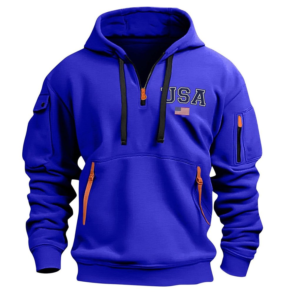 RTTUIOP Hoodies for Men Quarter Zip Pullover Tactical Sweatshirt Vintage Long Sleeve Casual Fashion Hoodie 1/4 Zip Pullover Sweatshirt Winter Hoodie Zip-Up Warm Clothes Jacket With Pockets