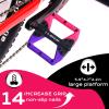 BUCKLOS MTB Flat Pedals Mountain Bike Pedals (Purple+Black+Red) with Single Lock-on Bike Handlebar Grips Ergonomic Mountain Bicycle Handle Grips view 3