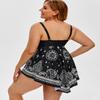 ROSE GAL Womens Plus Size Curve Paisley Handkerchief Padded Modest Tankini Swimsuit(White_1/3X) view 4