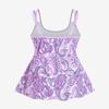ROSE GAL Womens Plus Size Bohemian Paisley Print Tankini Swimwear with Boyshorts(Purple_2/3X) view 2