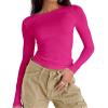 Dwnval Womens Basic Fall Long Sleeve Tight Fitted Workout Crop Tops, XS view 1