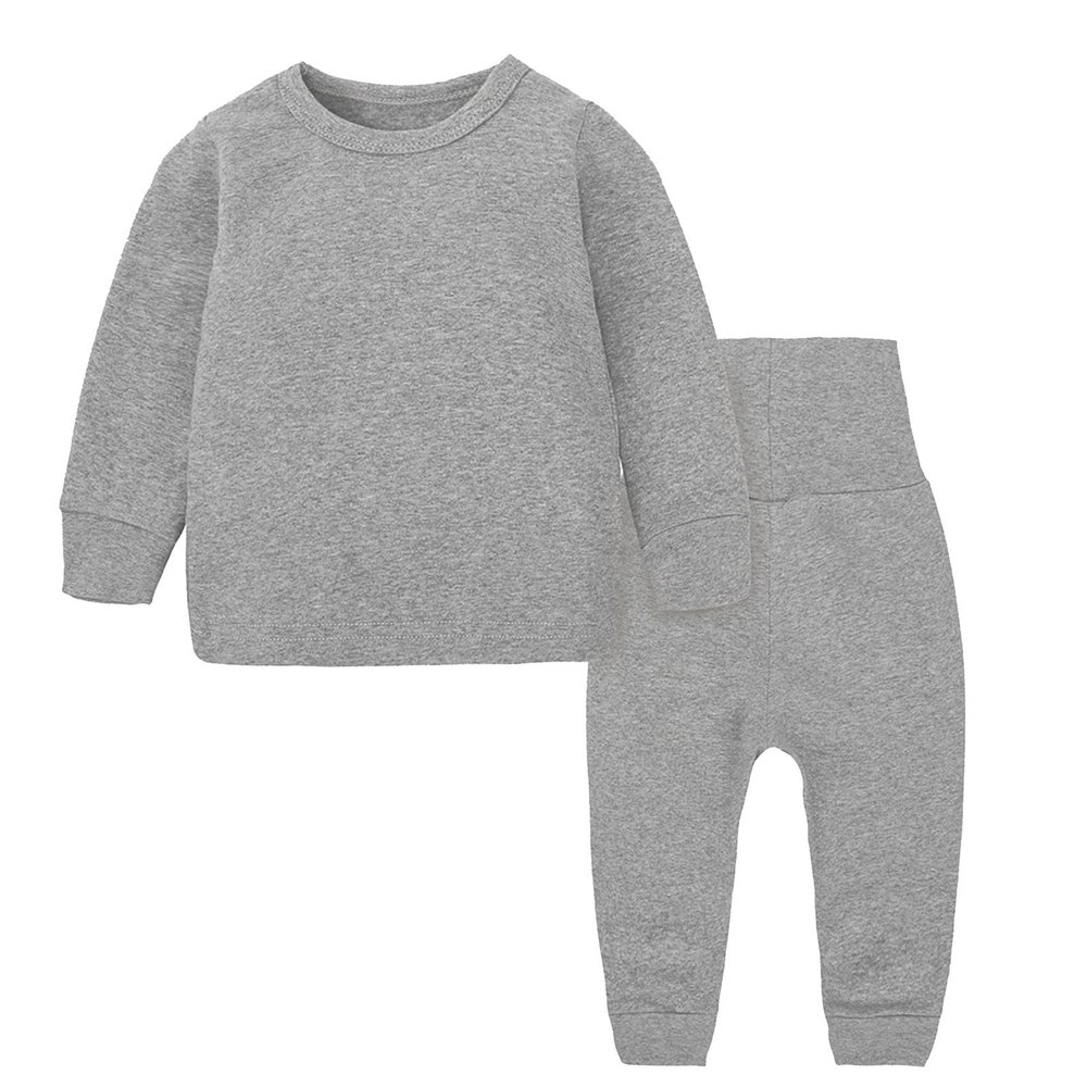 Kids Thermal Underwear Set Toddler Winter Base Layer Soft Long Johns for Baby Boys (Dark Gray, 9-12 Months)