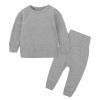Kids Thermal Underwear Set Toddler Winter Base Layer Soft Long Johns for Baby Boys (Dark Gray, 9-12 Months) view 3