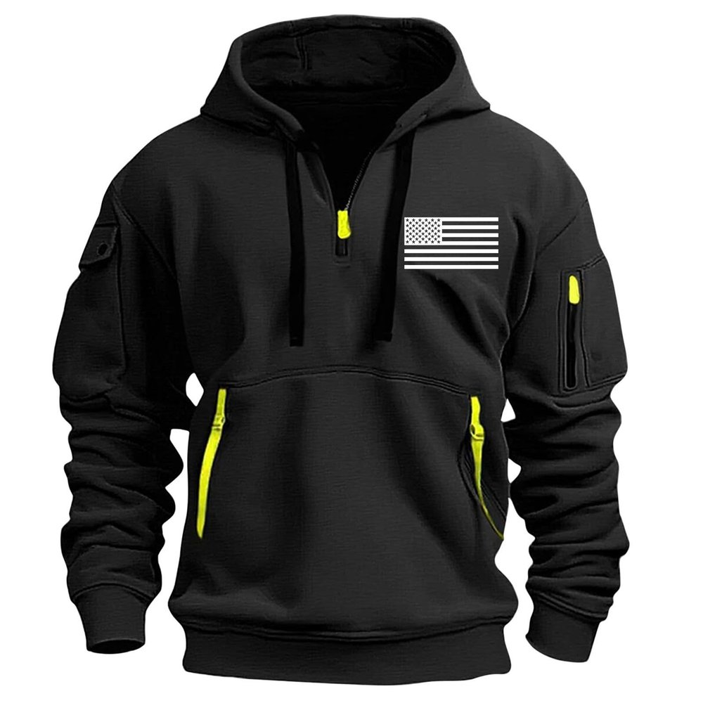 RTTUIOP Hoodies for Men Quarter Zip Pullover Tactical Sweatshirt Vintage Long Sleeve Casual Fashion Hoodie 1/4 Zip Pullover Sweatshirt Winter Hoodie Zip-Up Warm Clothes Jacket With Pockets