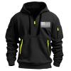 RTTUIOP Hoodies for Men Quarter Zip Pullover Tactical Sweatshirt Vintage Long Sleeve Casual Fashion Hoodie 1/4 Zip Pullover Sweatshirt Winter Hoodie Zip-Up Warm Clothes Jacket With Pockets view 1