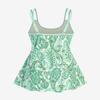 ROSE GAL Womens Plus Size Bohemian Paisley Print Tankini Swimwear with Boyshorts(Green_1/M) view 2