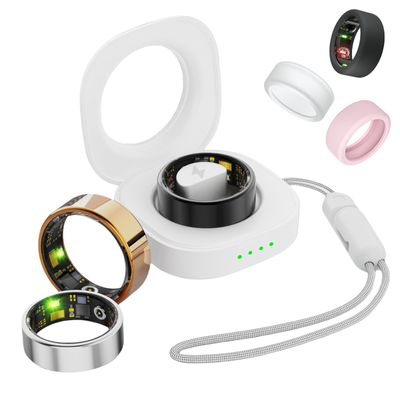 UniJethro Smart Ring for Women Men, Health Fitness Tracker Ring, IP68 Waterproof Rings, Sleep Ring with Charging Case and Ring Protector, Remote Photography, Family Care, No App Fees(Rose Gold, 9#)