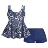 ROSE GAL Womens Plus Size Bohemian Paisley Print Tankini Swimwear with Boyshorts(Blue_2/L) view 1