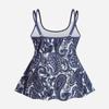 ROSE GAL Womens Plus Size Bohemian Paisley Print Tankini Swimwear with Boyshorts(Blue_2/L) view 2