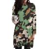 Army Green Camouflage Women's Sweatshirts Dress Long Sleeve Pullover Shirts Loose Fit Tops Mini Dress with Pockets 2XS view 2