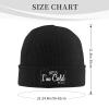 Beanies,Yes I'm Cold Me 24:7 Funny Quote Beanie Hat for Women Men Knit Skull Cap Winter Knitted Hat Slouchy Hat Black view 3