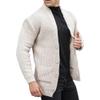 JEShifangjiusu Men's Shawl Collar Cardigan Sweaters Cable Knitted Outerwear Ribbed Hem Cuff Soft Knitwear with Buttons (White,3X-Large) view 1