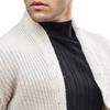 JEShifangjiusu Men's Shawl Collar Cardigan Sweaters Cable Knitted Outerwear Ribbed Hem Cuff Soft Knitwear with Buttons (White,3X-Large) view 3