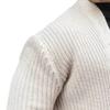 JEShifangjiusu Men's Shawl Collar Cardigan Sweaters Cable Knitted Outerwear Ribbed Hem Cuff Soft Knitwear with Buttons (White,3X-Large) view 4