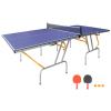 8ft Medium Ping Pong Table, Foldable Portable Table Tennis Table Set for Indoor Games with Net, 2 Ping Pong Paddles and 3 Balls