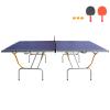 8ft Medium Ping Pong Table, Foldable Portable Table Tennis Table Set for Indoor Games with Net, 2 Ping Pong Paddles and 3 Balls view 2