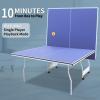 9ft Medium Table Tennis Table, Foldable Table Tennis Table, Standard Size, with Spinning Wheels, Foldable Portable Table Tennis Table Set for Indoor Games, with 2 Table Tennis Paddles and 3 Balls view 4