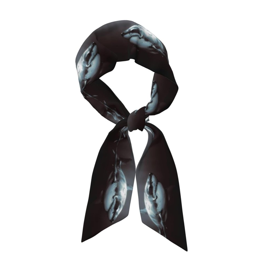 JaoXer Great White Shark Women's Fashion Scarf - Breathable Square Satin Wraps, Perfect for Head, Neck, and Handbag Accessories