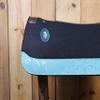 MOUSM Western Saddle Pad for Horses with Acid Wash on Real Cow Leather - Heavy Duty, Moisture-Wicking Felt for Superior Comfort and Riding Experience (Turquoise) view 3