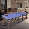 8ft Medium Ping Pong Table, Foldable Portable Table Tennis Table Set with Net, Wheels for Indoor Games, Comes with Net, 2 Ping Pong Paddles and 3 Balls view 3