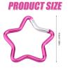 2 Pcs Star Keychain Clips, Light Pink Cute Cool Aluminum Carabiner Clip Star Shaped Keyring Light Pink Star Key Chain Ring Star Shaped Carabiner Hook for Fishing Hiking Sports view 2