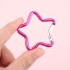 2 Pcs Star Keychain Clips, Light Pink Cute Cool Aluminum Carabiner Clip Star Shaped Keyring Light Pink Star Key Chain Ring Star Shaped Carabiner Hook for Fishing Hiking Sports view 3