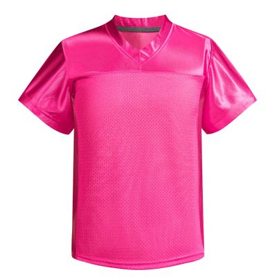 Repawu Youth Blank Football Jersey,Boy's Mesh Athletic Practice Footabll Shirts,Blank Footabll Jerseys for Kids S-XL (US, Alpha, X-Large, Regular, Pink)