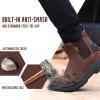 GUBANGDUN Steel Toe Work Boots for Men Slip Resistant Welding Work Boots Slip-on Safety Shoes For Industrial Construction (Brown, Adult, Men, 9.5, Numeric, US Footwear Size System, Medium) view 3