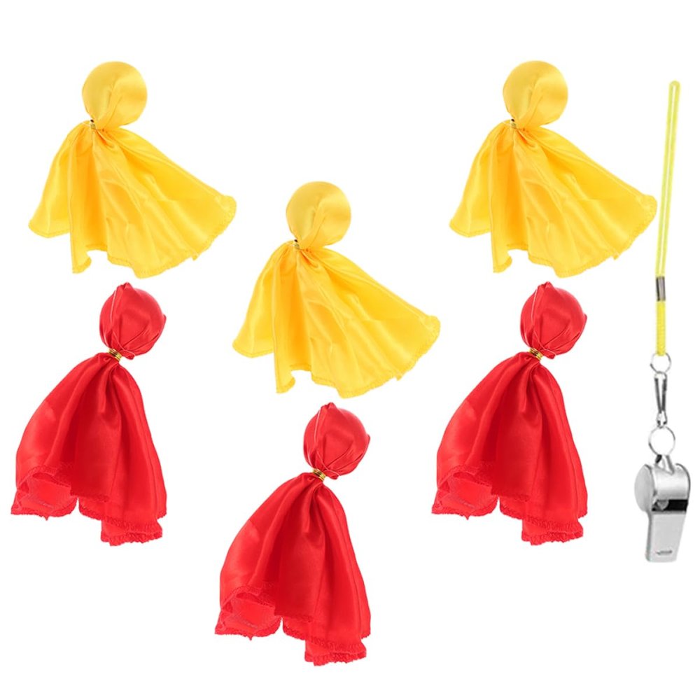 NAMOARLY 1set Bright Color Sports Penalty Flags Whistle Football Soccer Game Referee Accessories for Accurate Calls