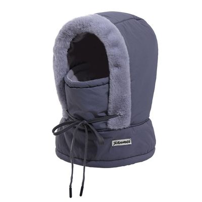 Dark Grey Warm Hat Windproof Cycling Cap Pullover Cap Neck Warmer 4-in-1 Beanies Cap for Outdoor