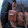 Trip Machine Genuine Leather Motorcycle Utility Pouch Bag Small Organizer with Belt Loop for Keys, Wallet & Tools Compact Riding & Everyday Carry Accessory (Cognac) view 4