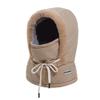 Khaki Warm Hat Windproof Cycling Cap Pullover Cap Neck Warmer 4-in-1 Beanies Cap for Outdoor view 1