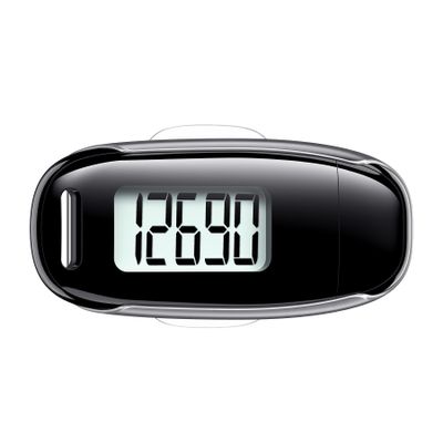 3D Pedometer for Walking, Simple Walking Step Counter with Removable Clip and Strap, USB Rechargeable Step Tracker with Backlight, Accurate Step Counter for Men Women Seniors - Black