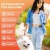 3D Pedometer for Walking, Simple Walking Step Counter with Removable Clip and Strap, USB Rechargeable Step Tracker with Backlight, Accurate Step Counter for Men Women Seniors - Black view 2