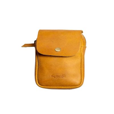 Trip Machine Genuine Leather Motorcycle Utility Pouch Bag Small Organizer with Belt Loop for Keys, Wallet & Tools Compact Riding & Everyday Carry Accessory (Vintage Tan)