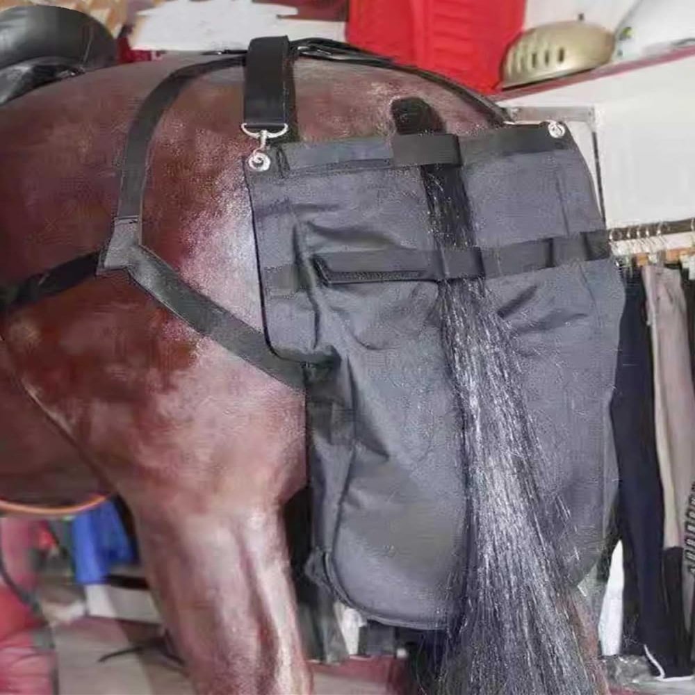 Horse Diaper Manure Bag,Horse Poop Bag Catcher Tack Poop Organizer Oxford Equine Manure Bag,Pony Poop Storage Bag for Riding-L