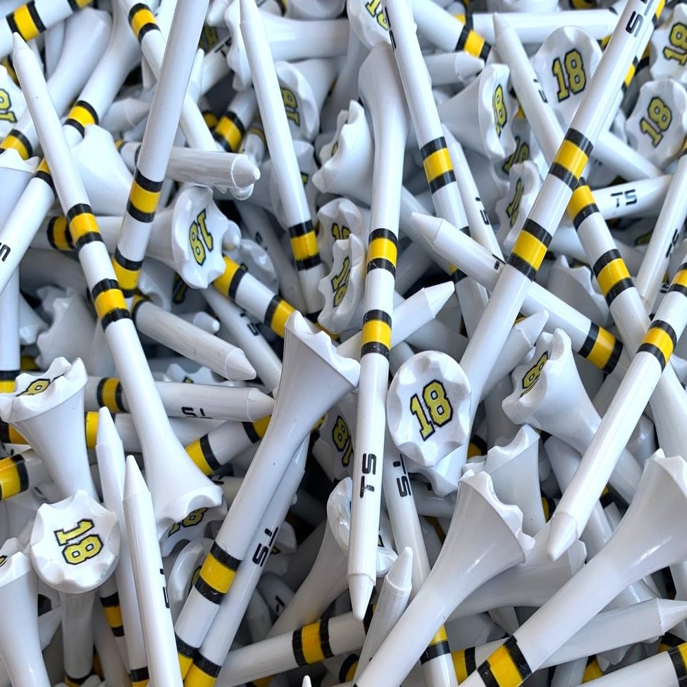 TRUESTRIKE Premium USA Golf Tees  3" or 2" Durable Plastic Performance Tees (100 Pack)  Made in USA  Bulk Value Pack Happy Gilmore 3 1/4