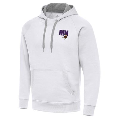 Antigua Men's White Minnesota Vikings Victory Pullover Hoodie
