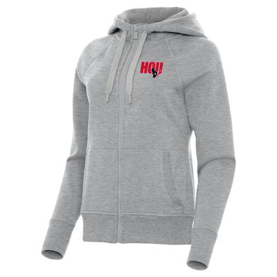 Antigua Women's Heather Gray Houston Texans Victory Full-Zip Hoodie